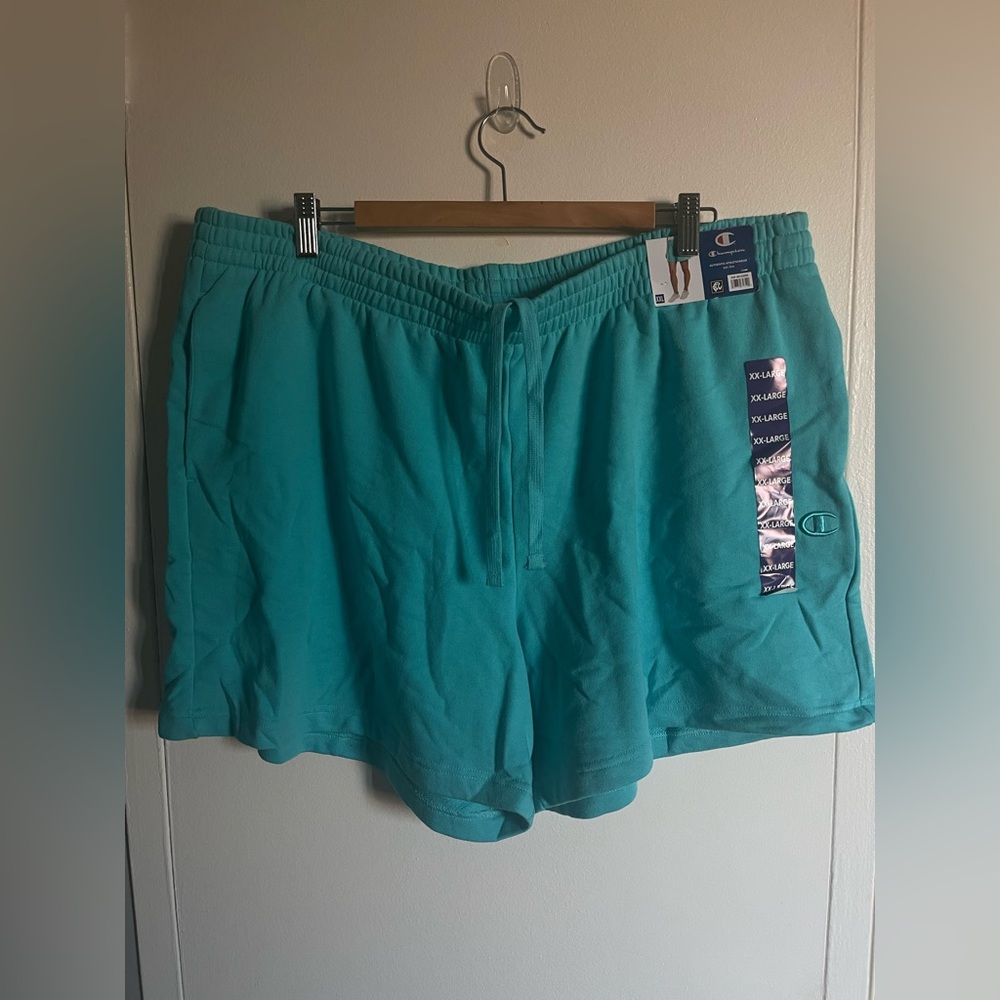 Champion French Terry Blue Athletic Women’s Shorts, Nwt Size Xxl Cotton